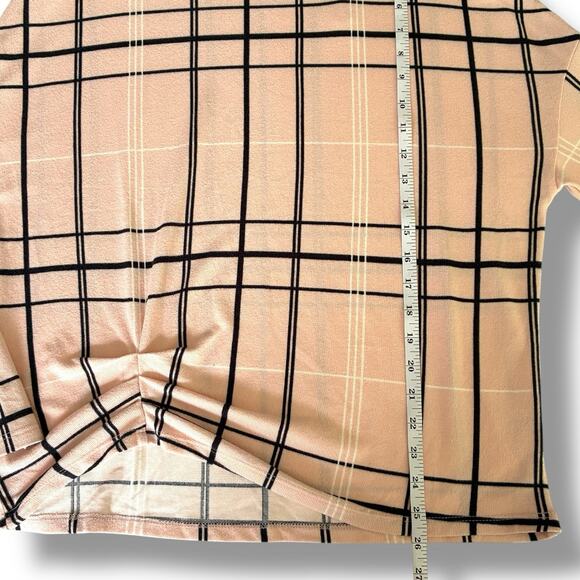 Fred David Sweater Size Medium Petal Plaid Long Sleeve Cinch Butter Soft Stretch - Picture 7 of 7